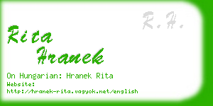 rita hranek business card